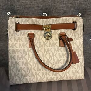 Brand new Michael Kors cream and tan handbag